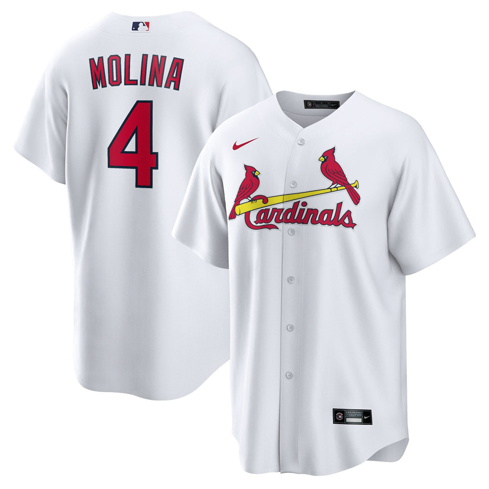 Men's St. Louis Cardinals Yadier Molina Home Player Name Jersey - White